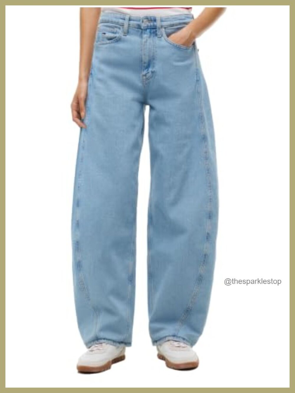 Mid Rise Barrel Leg Jeans Tapered Fit Stretch Cotton Casual Denim Pants